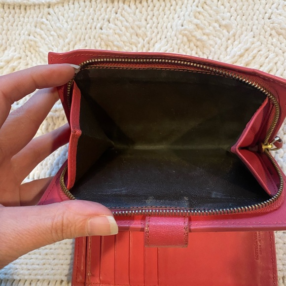 Dark Pink Bottega Woven Wallet - Picture 8 of 10